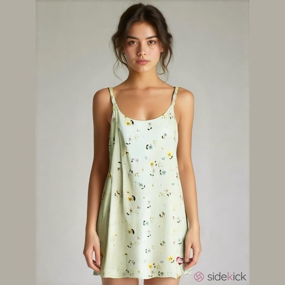 Care Bears Green Mini Dress Medium Hearts Flowers - Picture 1 of 9